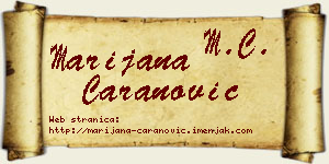 Marijana Caranović vizit kartica